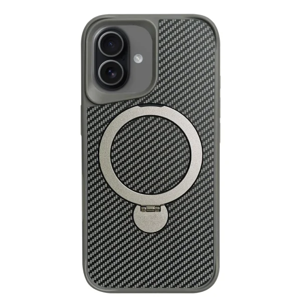 Shockproof case Premium Carbon MagSF for iPhone 17, silver 2