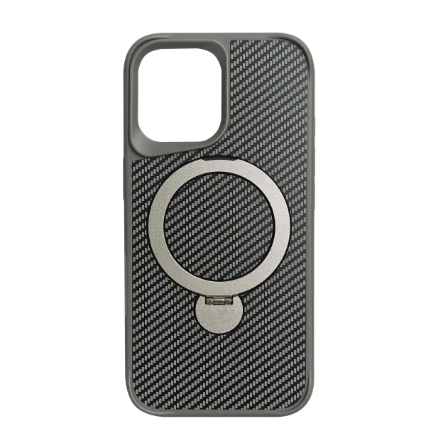 Shockproof case Premium Carbon MagSF for iPhone 17, silver 1