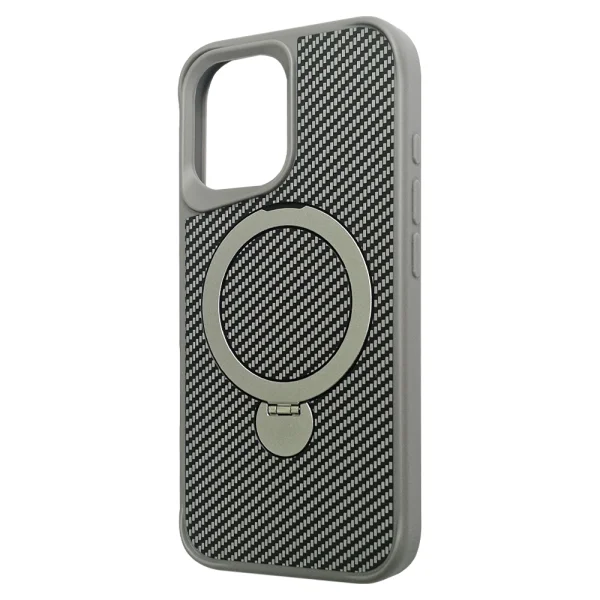 Shockproof case Premium Carbon MagSF for iPhone 17, silver 3