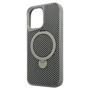 Shockproof case Premium Carbon MagSF for iPhone 17, silver 3