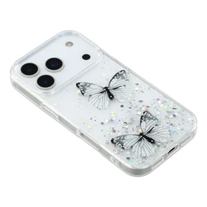 Silicone case Epoxy Butterfly for iPhone 18 Pro, white-transparent 4