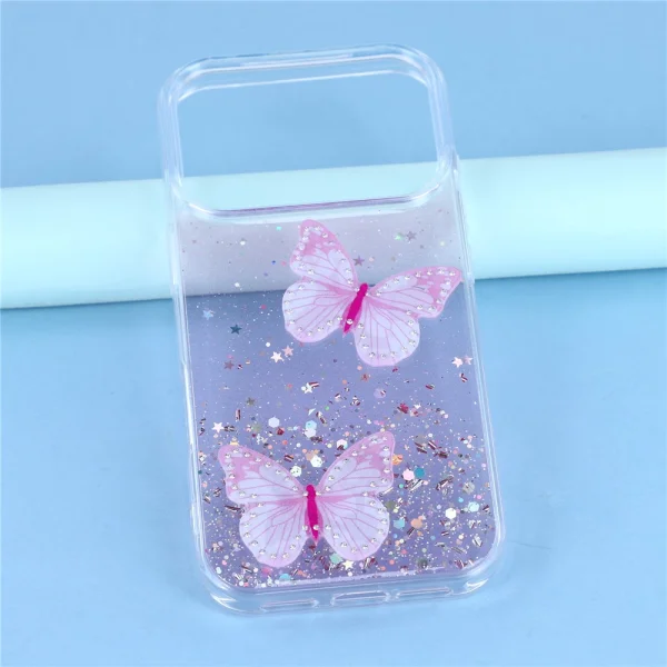 Silicone case Epoxy Butterfly for iPhone 18 Pro, pink 5