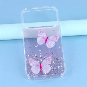 Silicone case Epoxy Butterfly for iPhone 18 Pro, pink 5