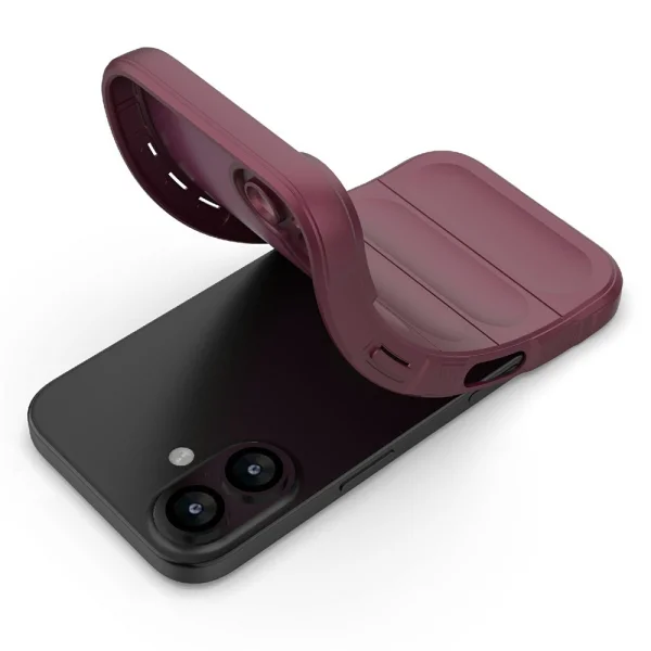 Silicone case Wear-resistant for iPhone 17, dark red 4