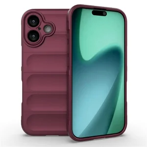 Силиконов калъф Wear-resistant за iPhone 17,  тъмно червен