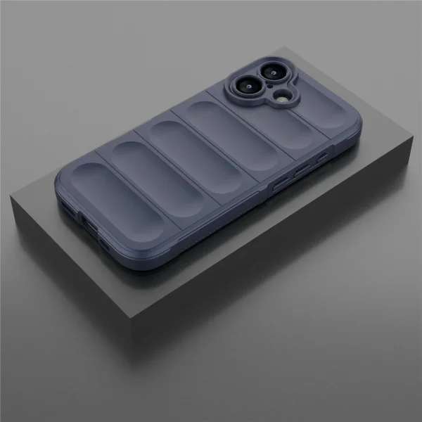 Wear-resistant silicone case for iPhone 17, dark blue 4