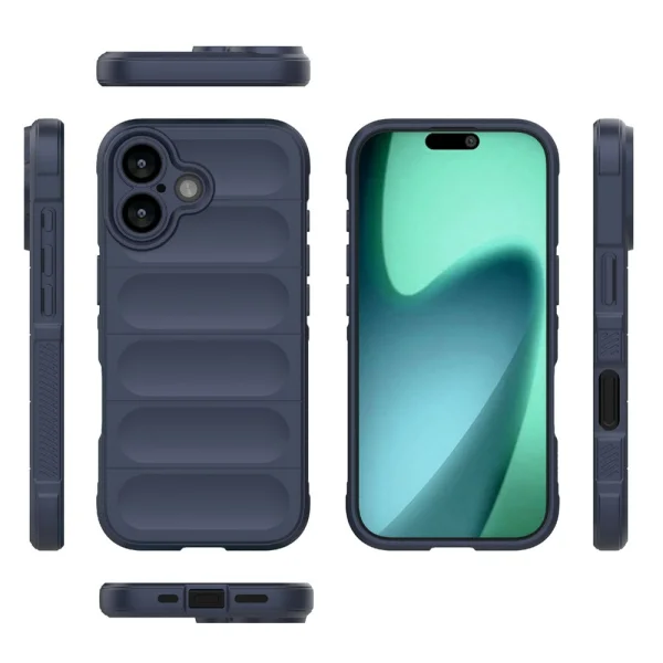 Wear-resistant silicone case for iPhone 17, dark blue 3
