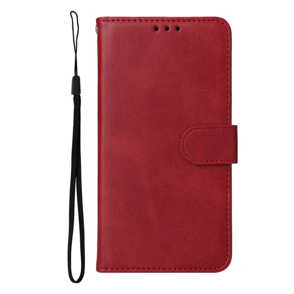 Калъф Тефтер Leather Wallet Stand за Xiaomi Redmi 15C, червен 3
