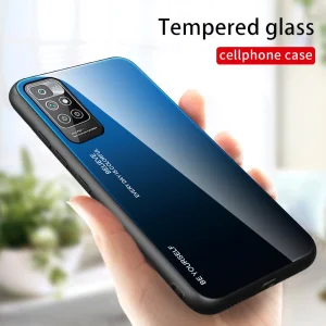Glass Case Glass for Xiaomi Redmi 10, Blue and black 5