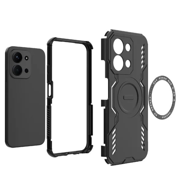 Калъф Magnetic Metal Kickstand за Xiaomi Redmi 15C, черен 4