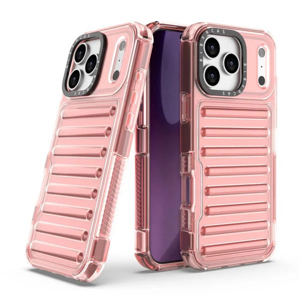 Shockproof Case Stripe Design Anti-Slip for iPhone 18 Pro Max, pink 4