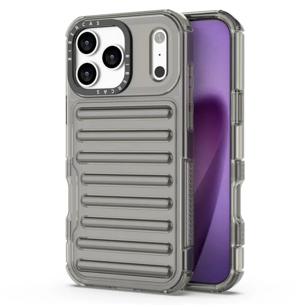 Shockproof case Stripe Design Anti-Slip for iPhone 18 Pro Max, gray 1