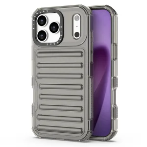 Удароустойчив калъф Stripe Design Anti-Slip за iPhone 18 Pro Max, сив