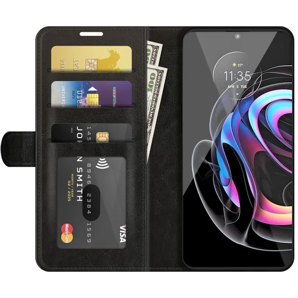 Калъф Тефтер Crazy Horse за Motorola Edge 20 Lite, Черен 3