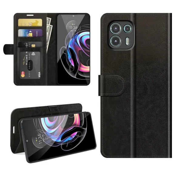 Калъф Тефтер Crazy Horse за Motorola Edge 20 Lite, Черен 6