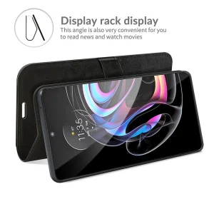 Калъф Тефтер Crazy Horse за Motorola Edge 20 Lite, Черен 5