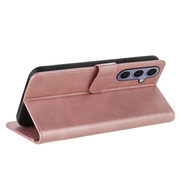Калъф Тефтер AZNS PU Leather за Samsung Galaxy A17 5G / A17 4G, розов-златист 4