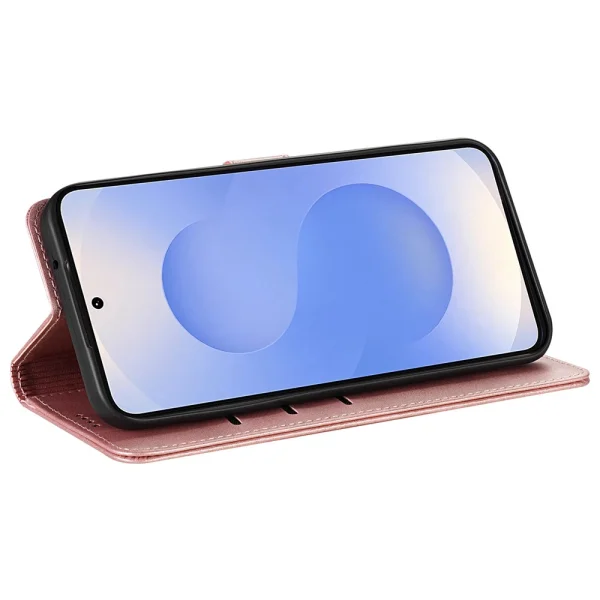 Калъф Тефтер AZNS PU Leather за Samsung Galaxy A17 5G / A17 4G, розов-златист 3