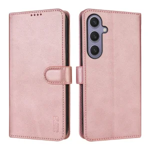 Калъф Тефтер AZNS PU Leather за Samsung Galaxy A17 5G / A17 4G, розов-златист