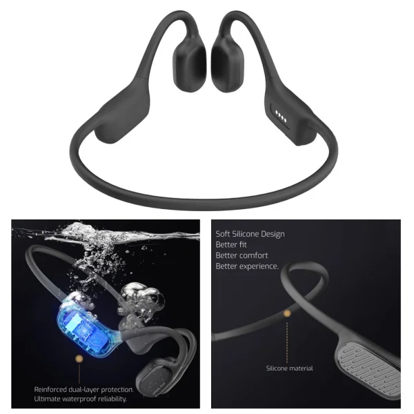 Bluetooth Слушалки SWISSTEN SWIMMING Bone Conduction, черен 4