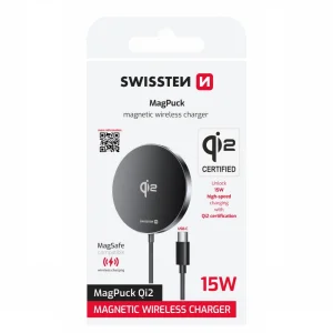 Безжично Зарядно SWISSTEN MagPuck Qi2 1.5 M, MagSafe compatible 5