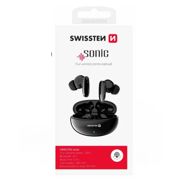 Wireless Earphones TWS SWISSTEN SONIC, Black 5
