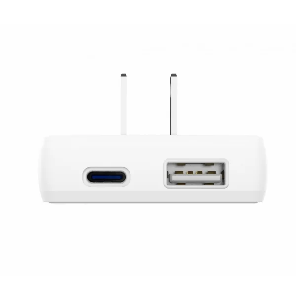 Зарядно Swissten  GaN USB-C,USB-A, 45W Exchangeable Plugs, US, EU, UK, бял 5