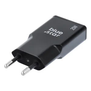 Зарядно 220V Blue Star Slim GaN 1x Type C, 1x USB-A, QC4.0, PD, 3A, 25W, TFK-SC-25WAC, Черен 3