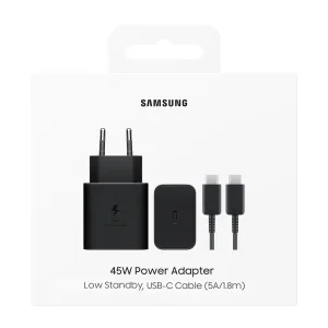 Зарядно Samsung EP-T4511XBE USB-C Travel Charger 45W, с кабел USB-C, Черен 5