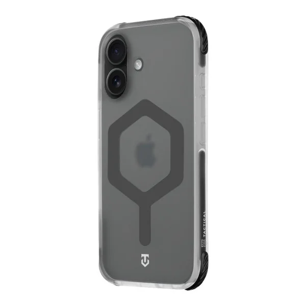 Удароустойчив калъф Tactical MagForce Hexagon за iPhone 17, черен - прозрачен 2