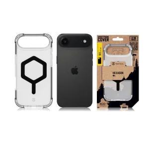 Удароустойчив калъф Tactical MagForce Hexagon за iPhone 17 Air, черен - прозрачен 6