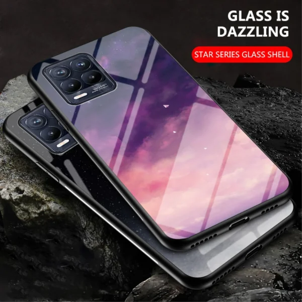 Glass Case for Realme 8/8 Pro, Purple Sky 2