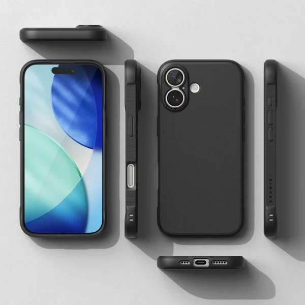Силиконов калъф Ringke Onyx за iPhone 17, черен 4