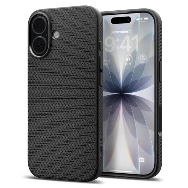 Silicone case Spigen Liquid Air for iPhone 17, black 1