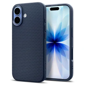 Силиконов калъф Spigen Liquid Air за iPhone 17, тъмно син