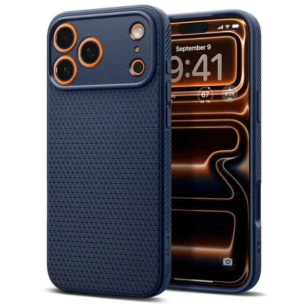 Силиконов калъф Spigen Liquid Air за iPhone 18 Pro Max, тъмно син 1