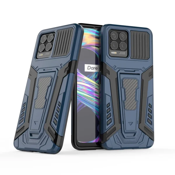 Shockproof Kickstand Case for Realme 8, Blue 2