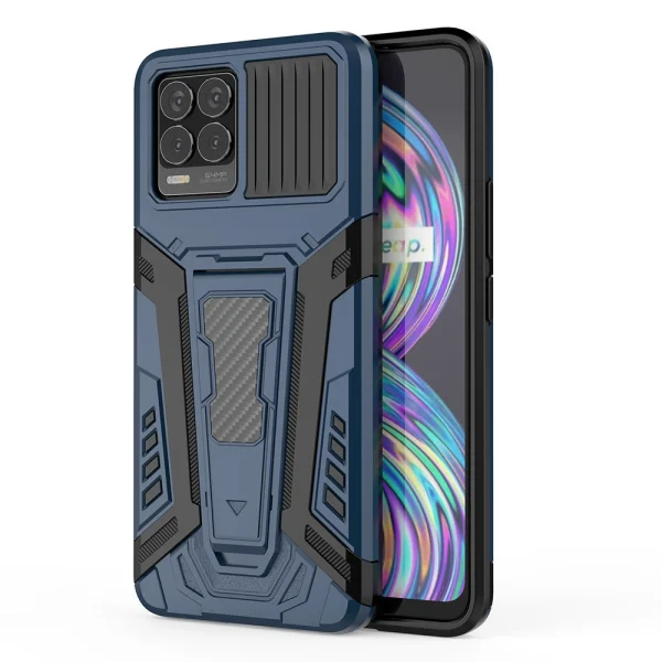 Shockproof Kickstand Case for Realme 8, Blue 1