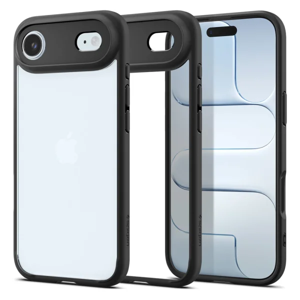 Удароустойчив калъф Spigen Ultra Hybrid за iPhone Air, черен-прозрачен 1