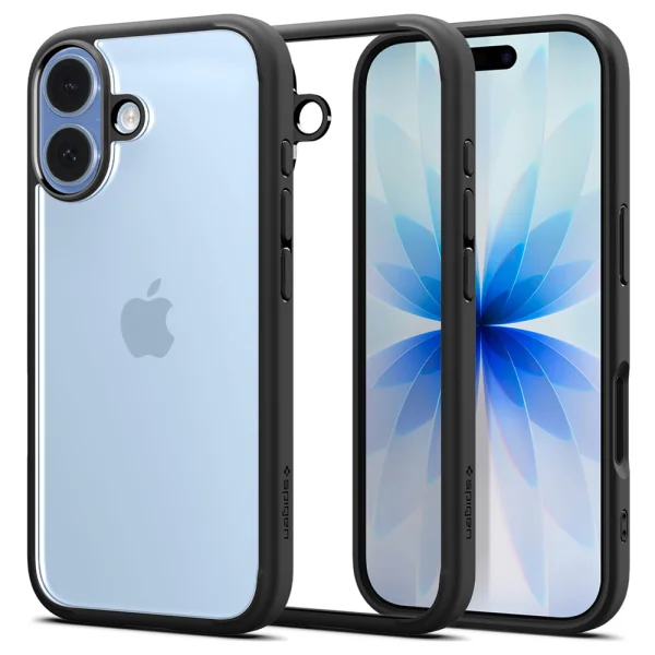 Удароустойчив калъф Spigen Ultra Hybrid за iPhone 17, черен-прозрачен 1