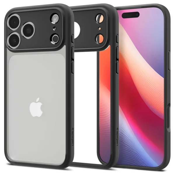 Shockproof case Spigen Ultra Hybrid for iPhone 18 Pro, black-transparent 1