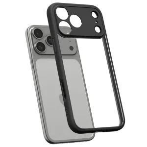 Shockproof case Spigen Ultra Hybrid for iPhone 18 Pro, black-transparent 3