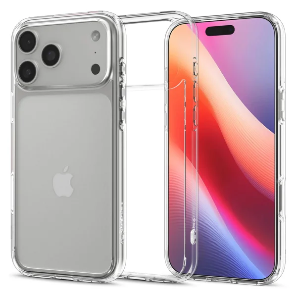 Shockproof Spigen Ultra Hybrid Case for iPhone 18 Pro, transparent 1