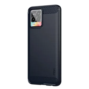 Силиконов Калъф MOFI Carbon Fiber за Realme 8 / 8 Pro, Син