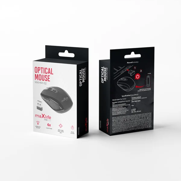 Безжична Мишка Wireless Maxlife MXHM-02, черен 4