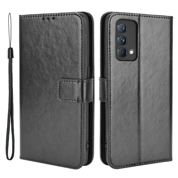 Crazy Horse Wallet Case for Realme GT Master, Black 2