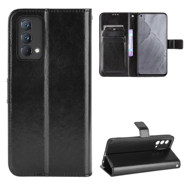 Crazy Horse Wallet Case for Realme GT Master, Black 5