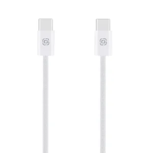 Кабел OBAL-ME Super Fast USB-C към USB-C, Braided Cable, 60W, 1m, бял