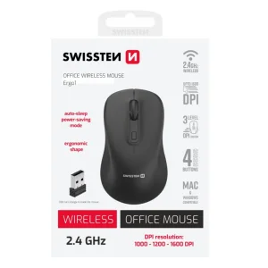 Wireless Mouse Swissten Wireless Ergo1, black 5