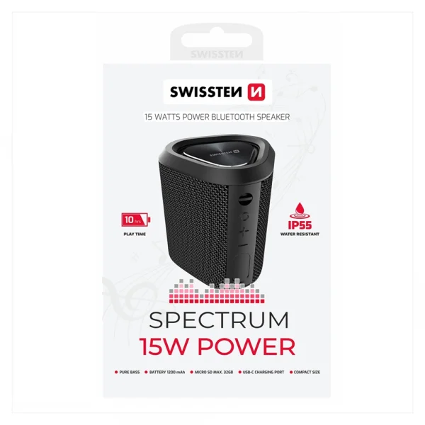 Преносима колонка Swissten Bluetooth Speaker Spectrum 15W, черен 4